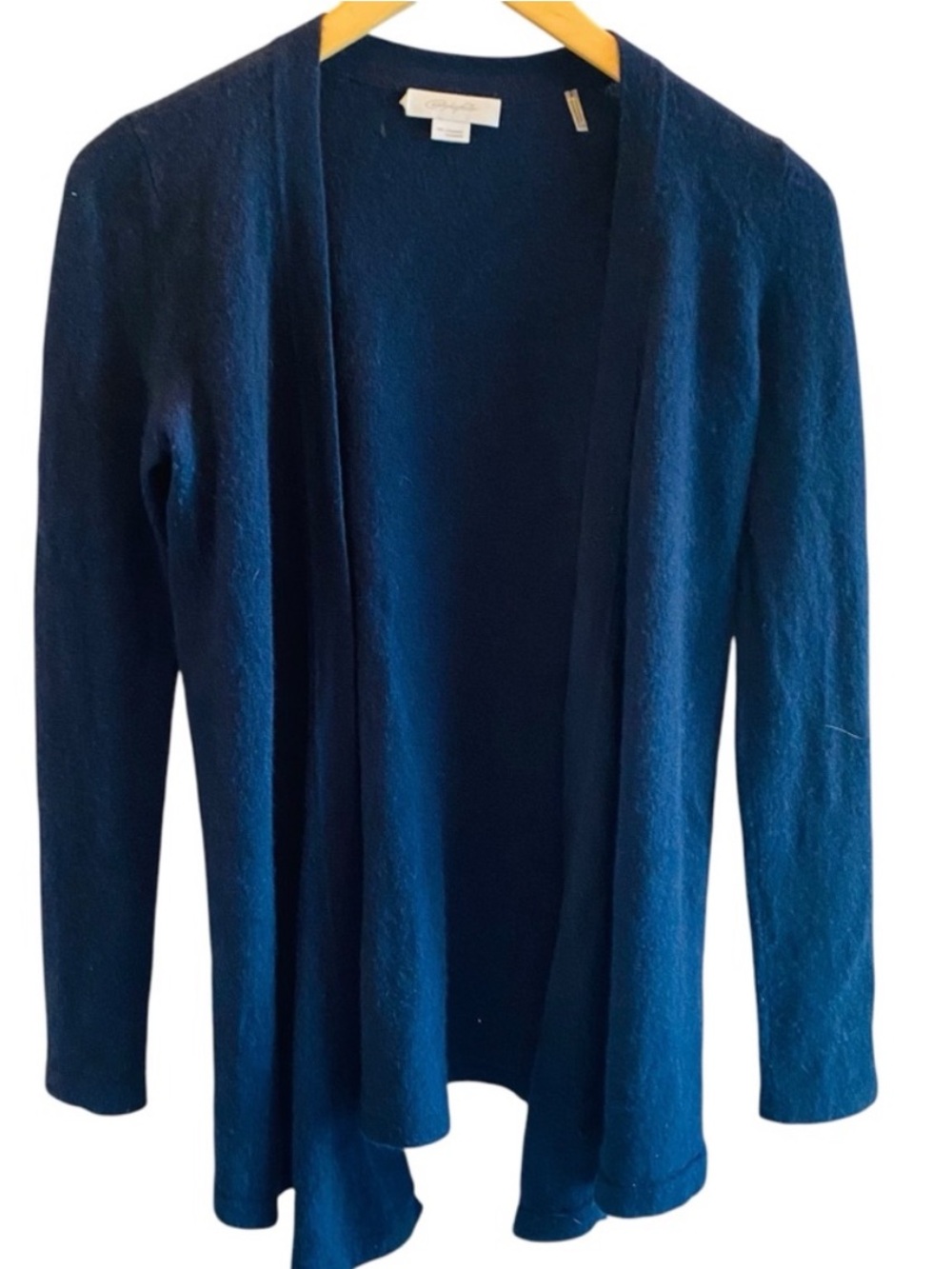 Christopher Fischer 100% Cashmere Navy Blue Open Front Cardigan Size XS
